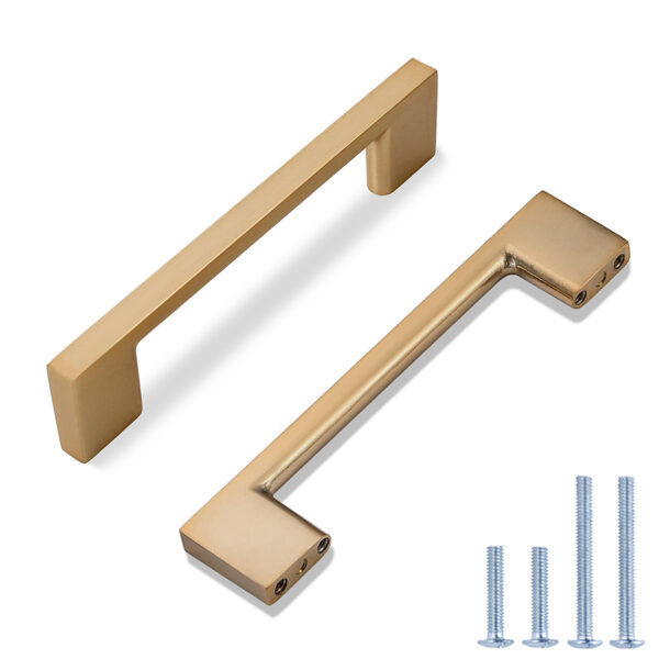 5 Inch (128mm) Hole Centers Drawer Pulls, Slim Square Bar Kitchen Cabinet Hardware Handles